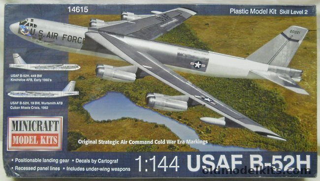 Minicraft 1/144 Boeing B-52H Stratofortress - with GMA-87A Skybolt / AGM-69 SRAM / AGM-28 Hound Dog / ADM-20 Quail Missiles - (ex-Crown), 14615 plastic model kit